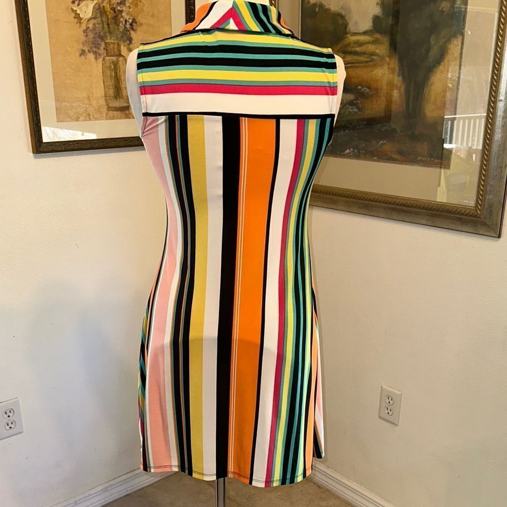 MSK PETITE Multicolor Striped Sleeveless Dress Size PS - Picture 9 of 11